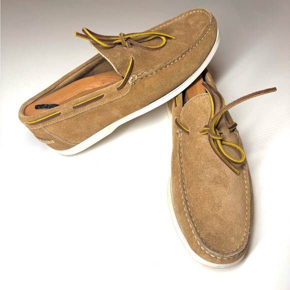 Sid Mashburn Men’s Camp Moccasin Tan Suede Shoes Size- 8